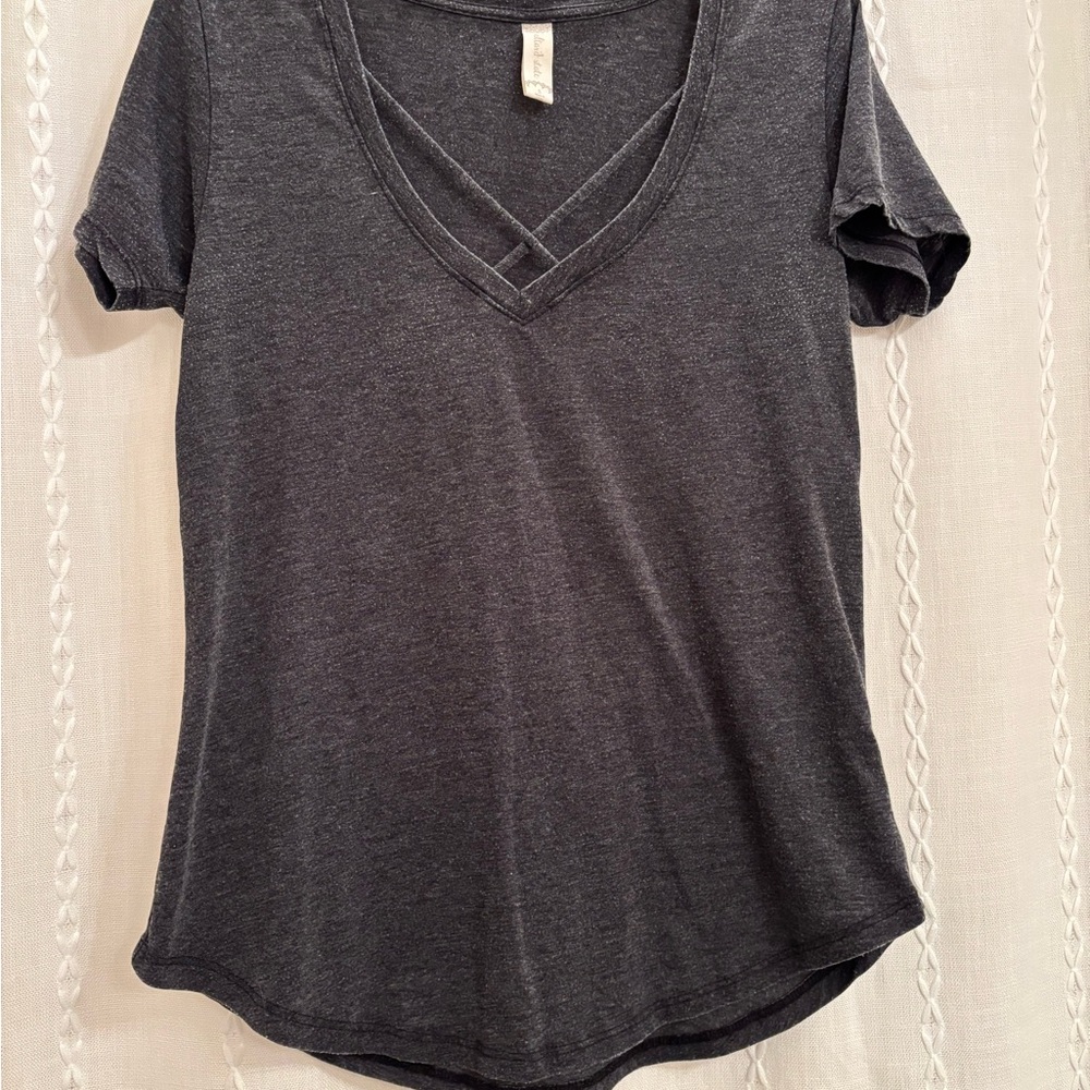 Altar’d State Gray Cross Front Tee